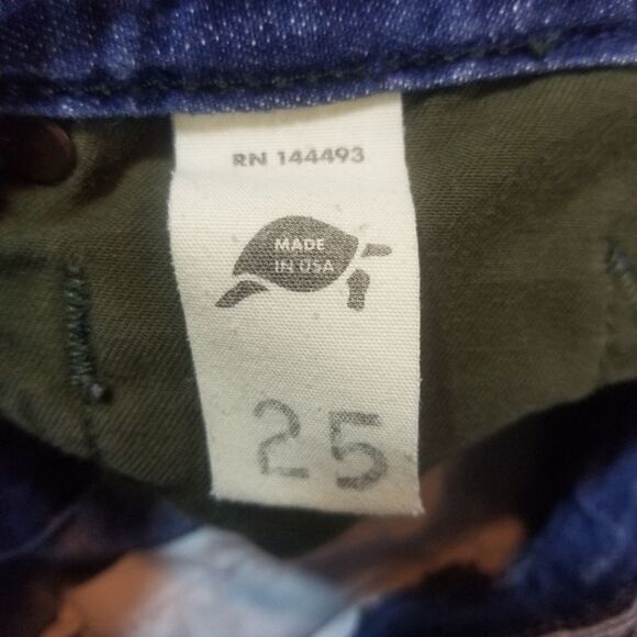 Tortoise Wide Leg Distressed Frayed Hem Jeans Size 25 - Picture 5 of 6